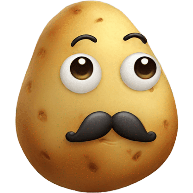 cute potato with mustache emoji