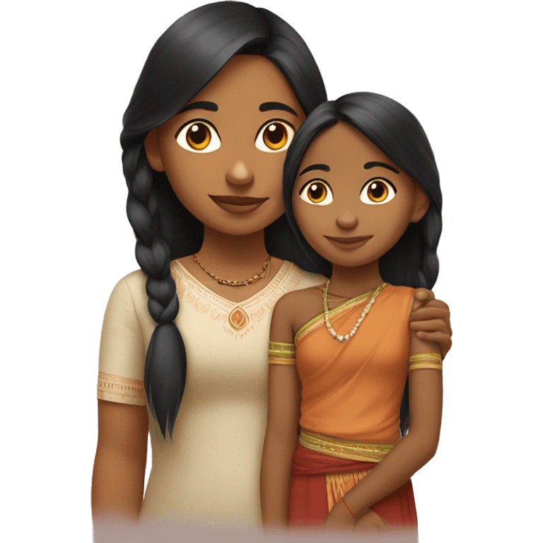 big indian sister and little indian sister emoji