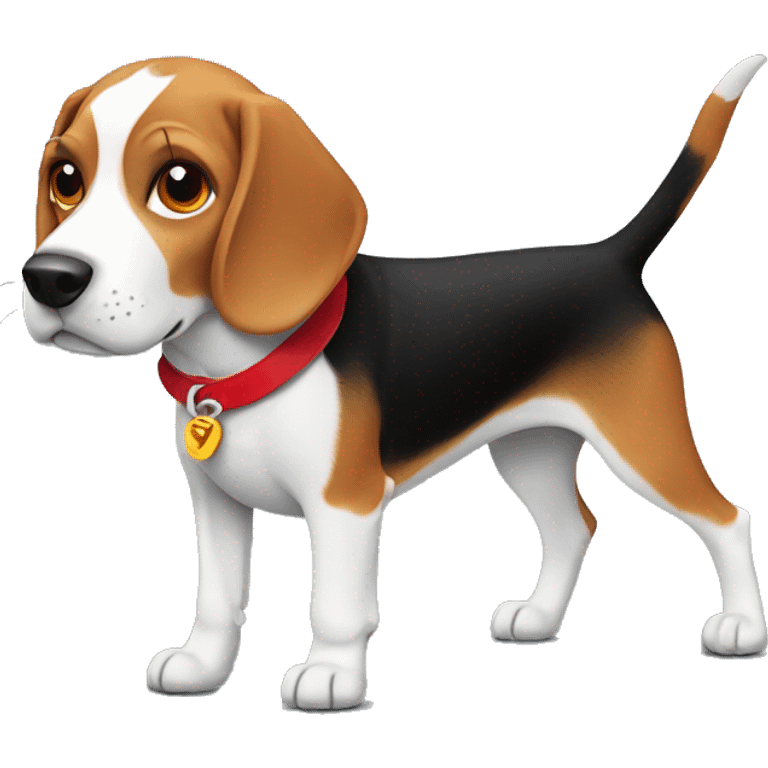 beagle with red collar emoji