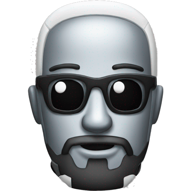 Robot emoji with beard emoji