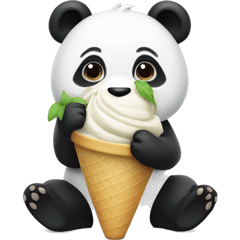 Panda eating ice cream emoji