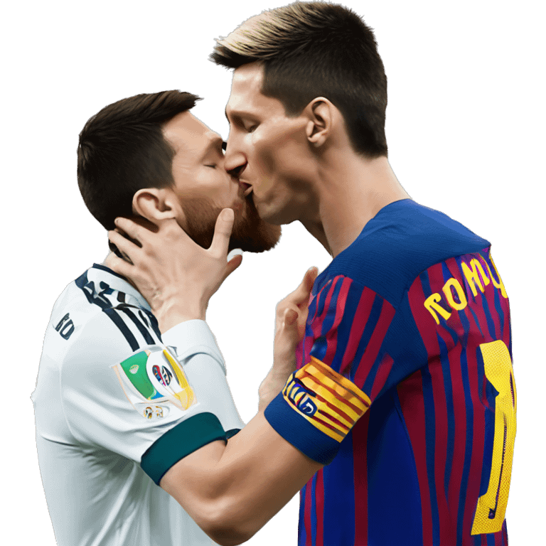 Lionel messi kissing Christian’s ronaldo emoji