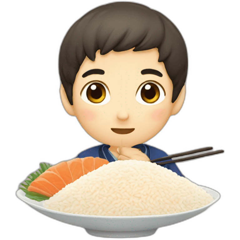 japanese boy eating rice emoji