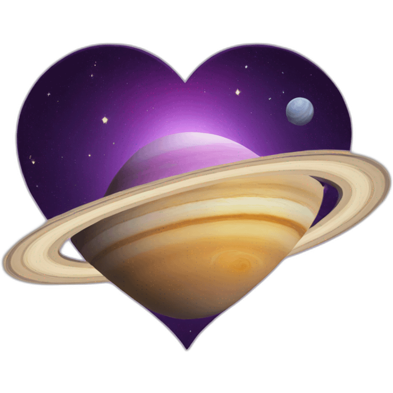 Heart shape Saturn emoji