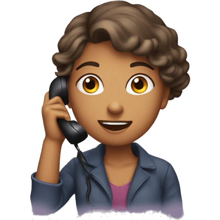 a girl in love talking on phone emoji