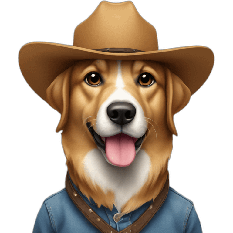 chien avec un chapeau de cowboy emoji