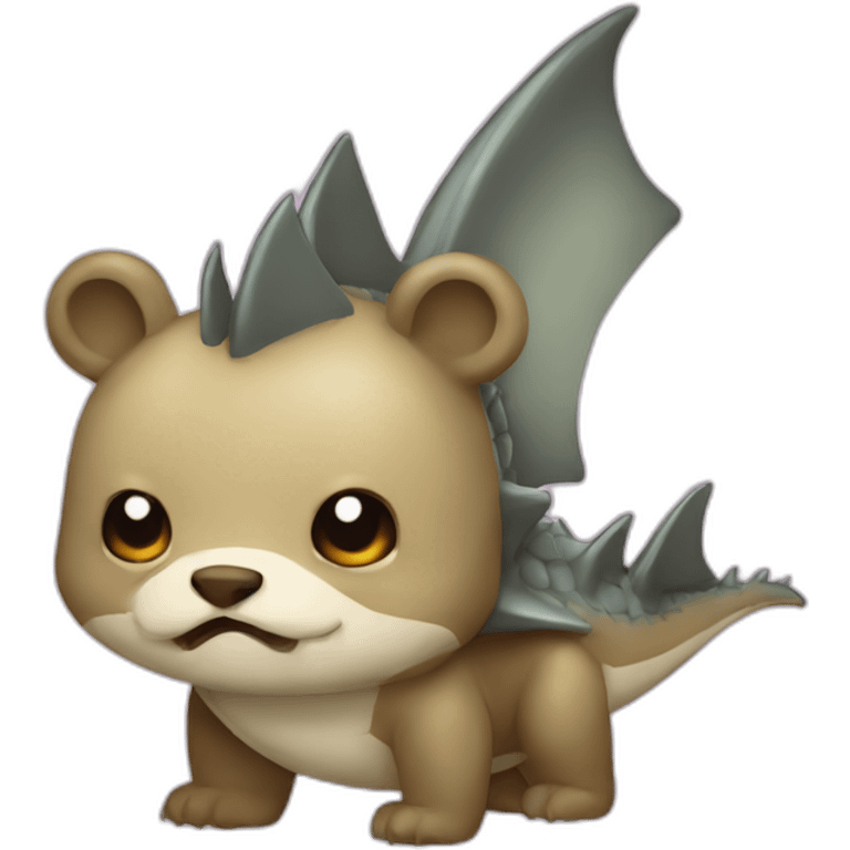 dragon bear with shark fin emoji