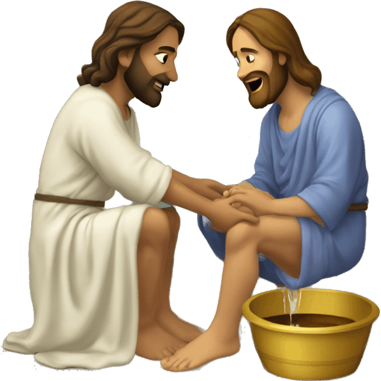 Jesus washes his disciple feet  emoji