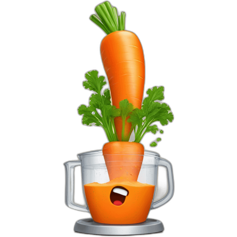 carrot with an angry face being dropped into a blender emoji