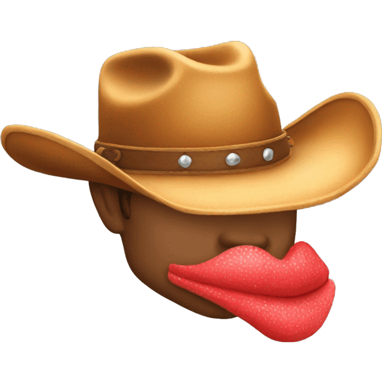 Cowboy hat kissing face emoji