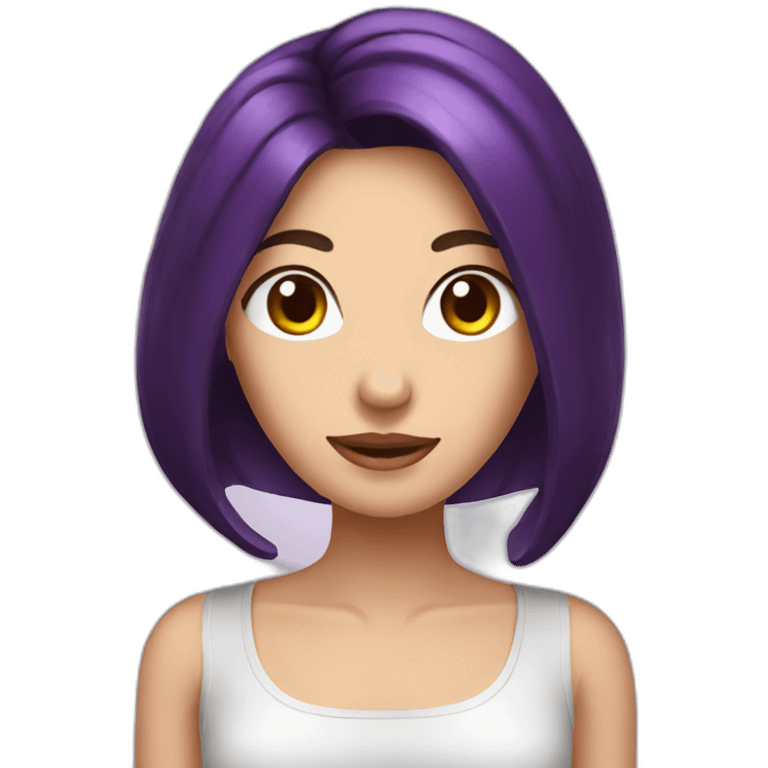 Brunette rating eggplant emoji