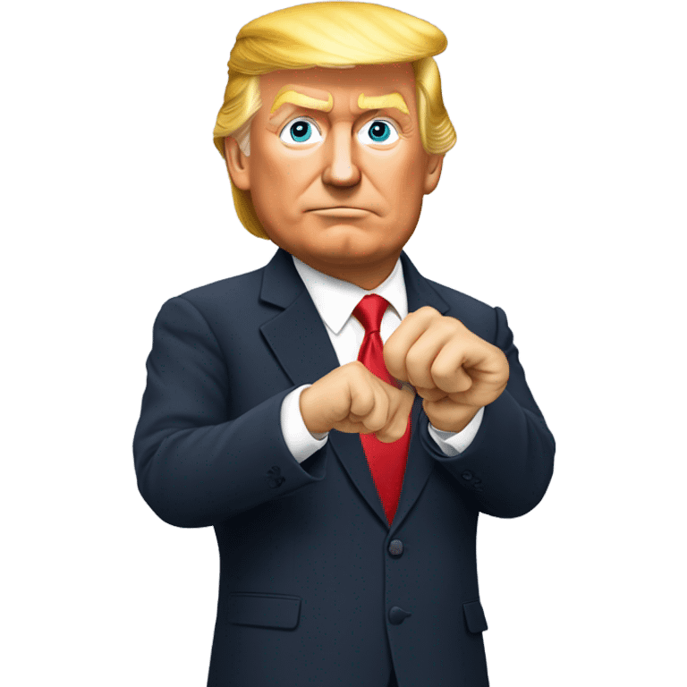 Trump holding up his ring finger emoji