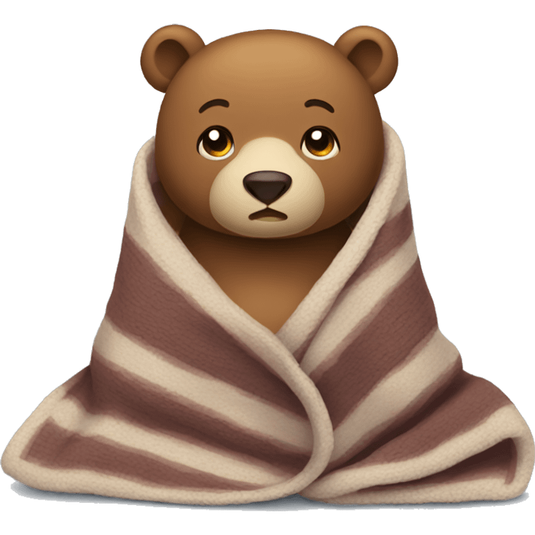 bear cozy in blanket emoji