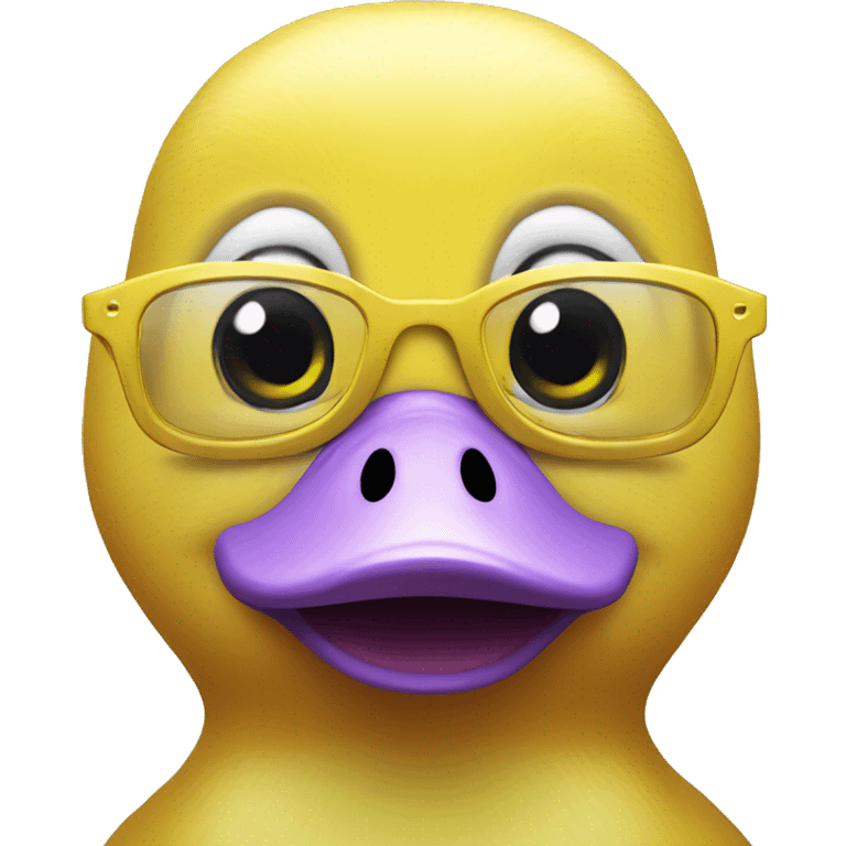 Duck with yellow glasses  emoji