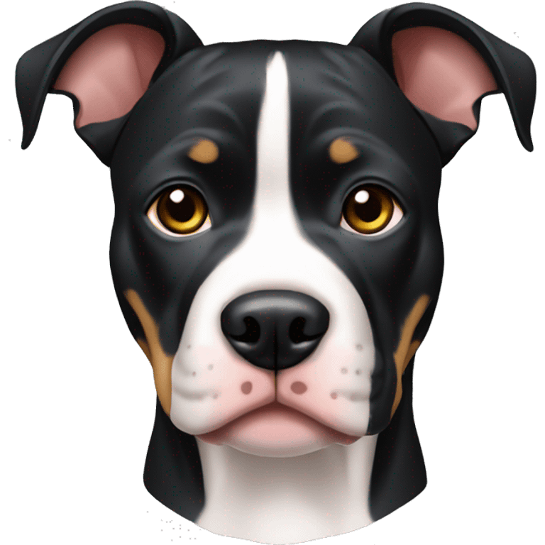 black tri color pitbull with cropped ears emoji