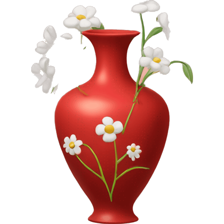 red vase with flowers emoji