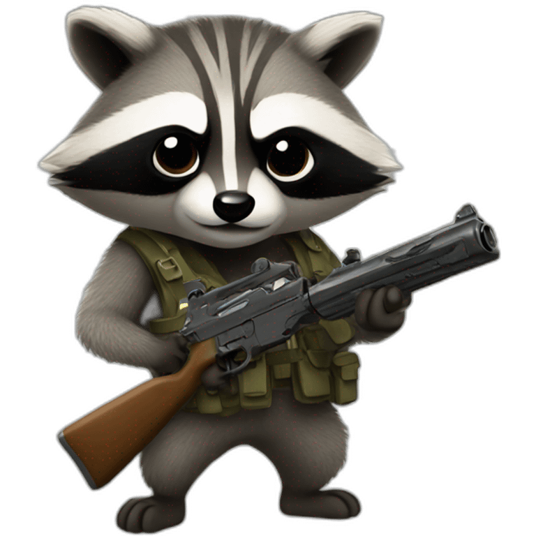 Raccoon with gun emoji