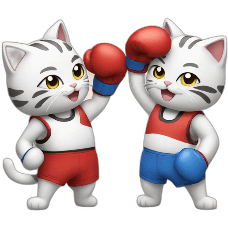 2 boxing cats emoji