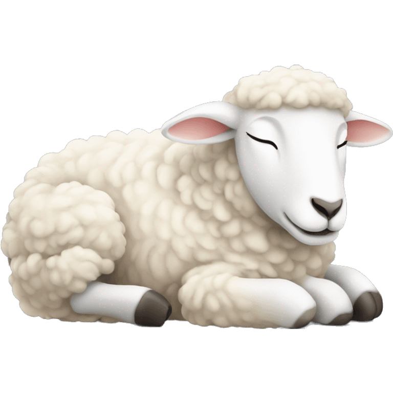 White sheep is sleeping  emoji