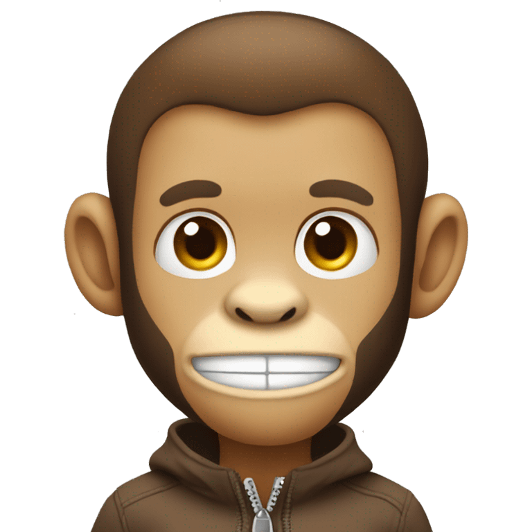 A monkey with a zipper emoji