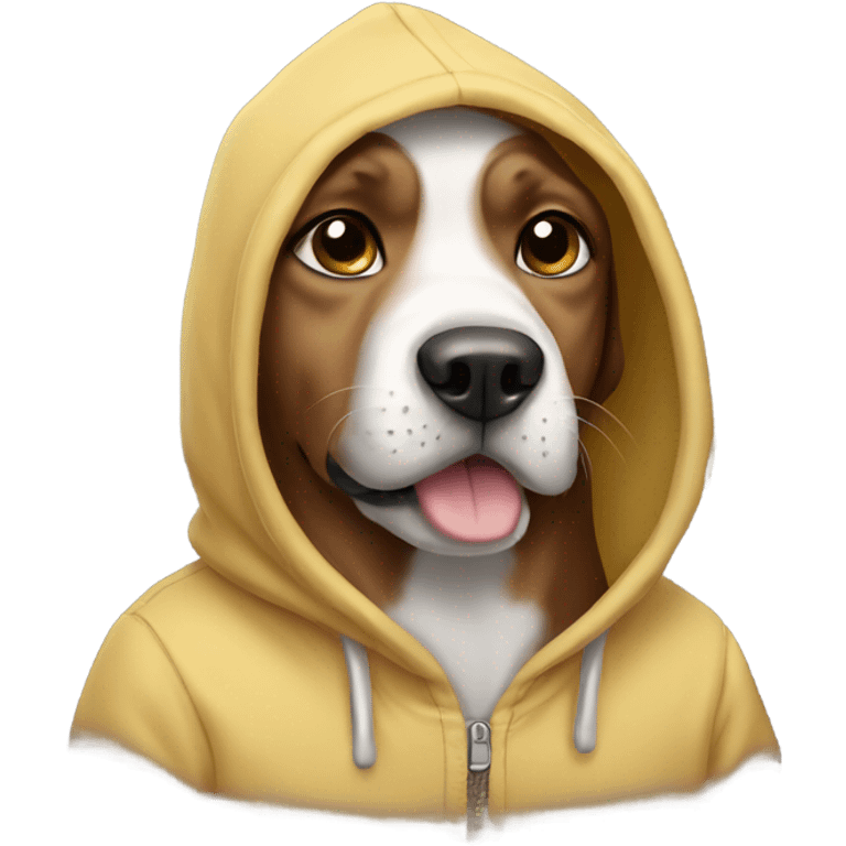 Dog wearing hoodie emoji