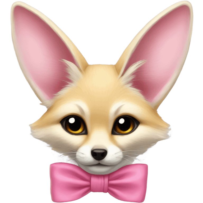 fennec with a pink bow emoji