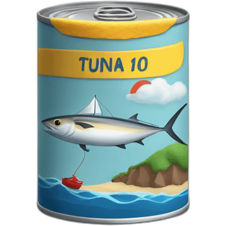 tin can of tuna with a sail boat emoji