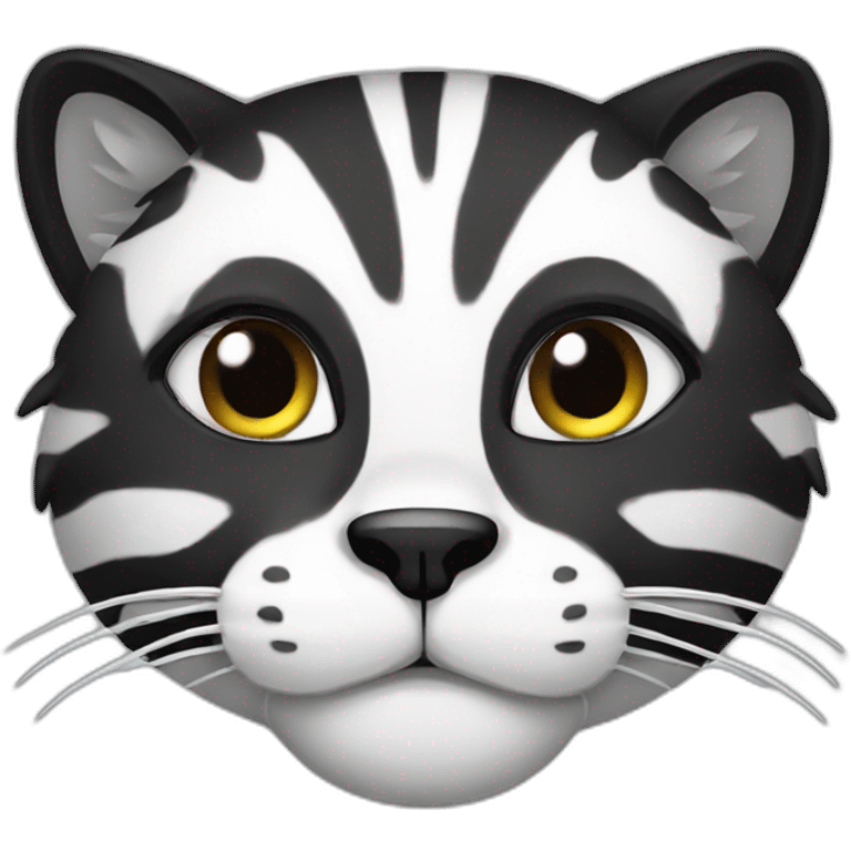 big cat black ans white emoji