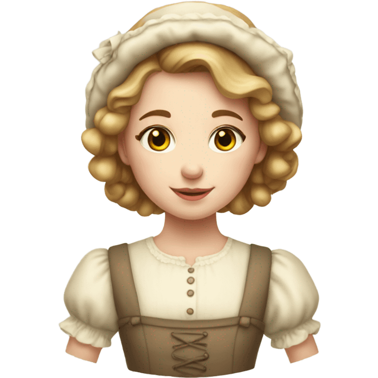 Pale Milkmaid dress girl portrait  emoji