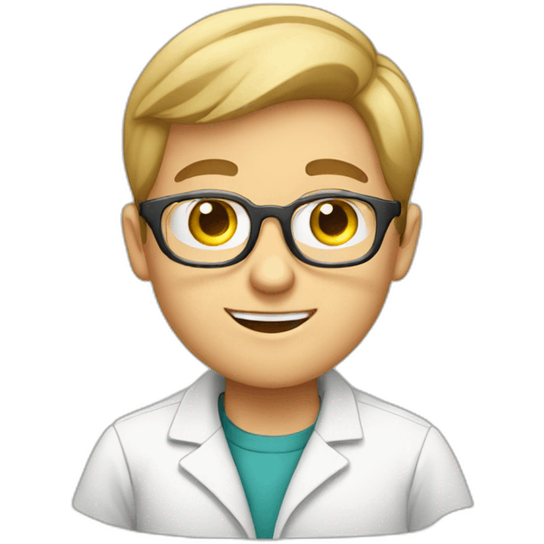 White boy with glasses in a chemistry lab  emoji