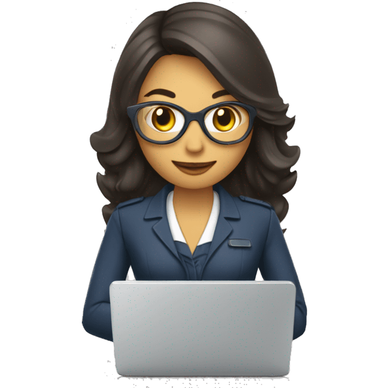 Agente de viajes mujer con una laptop  emoji