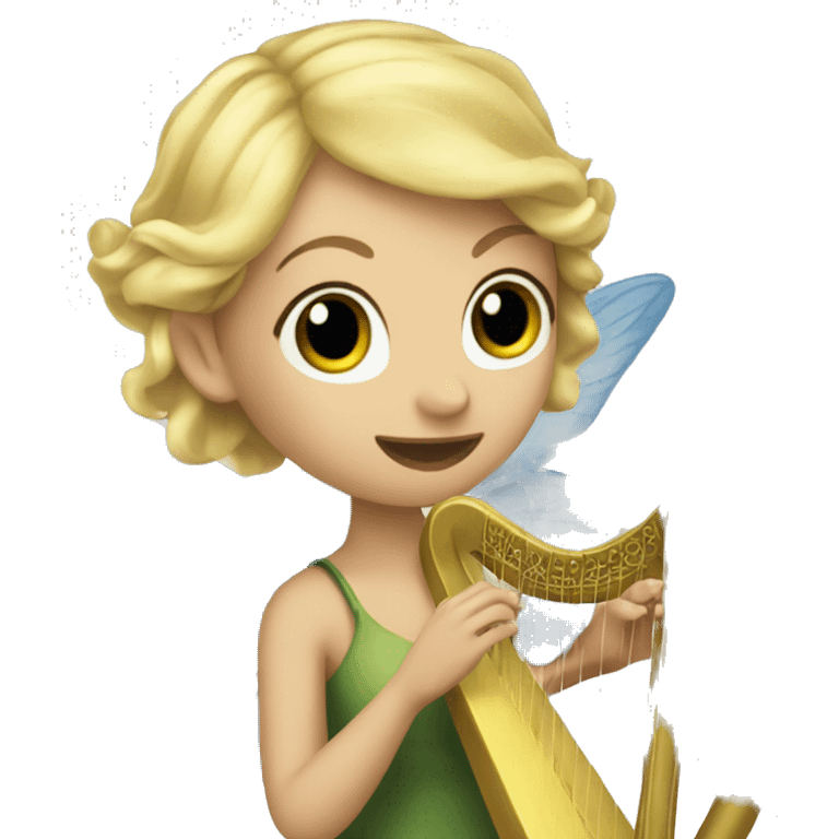 The blonde fairy playing the harp emoji