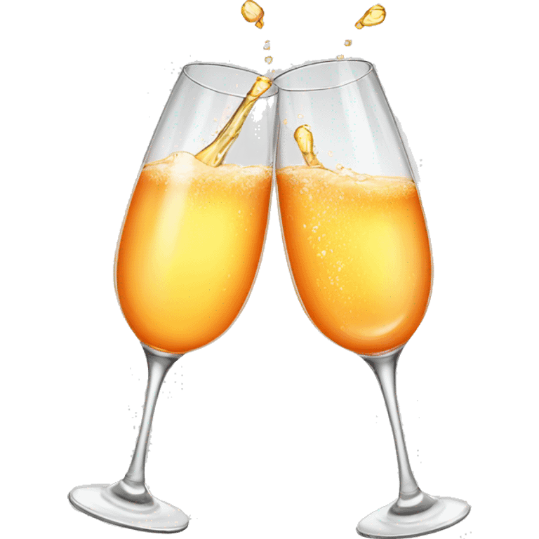 glass of champagne holding hands with smiling orange emoji