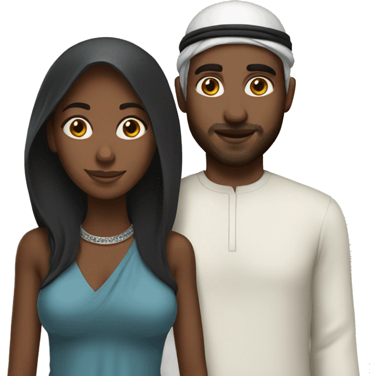 Black girl with Arab husband  emoji