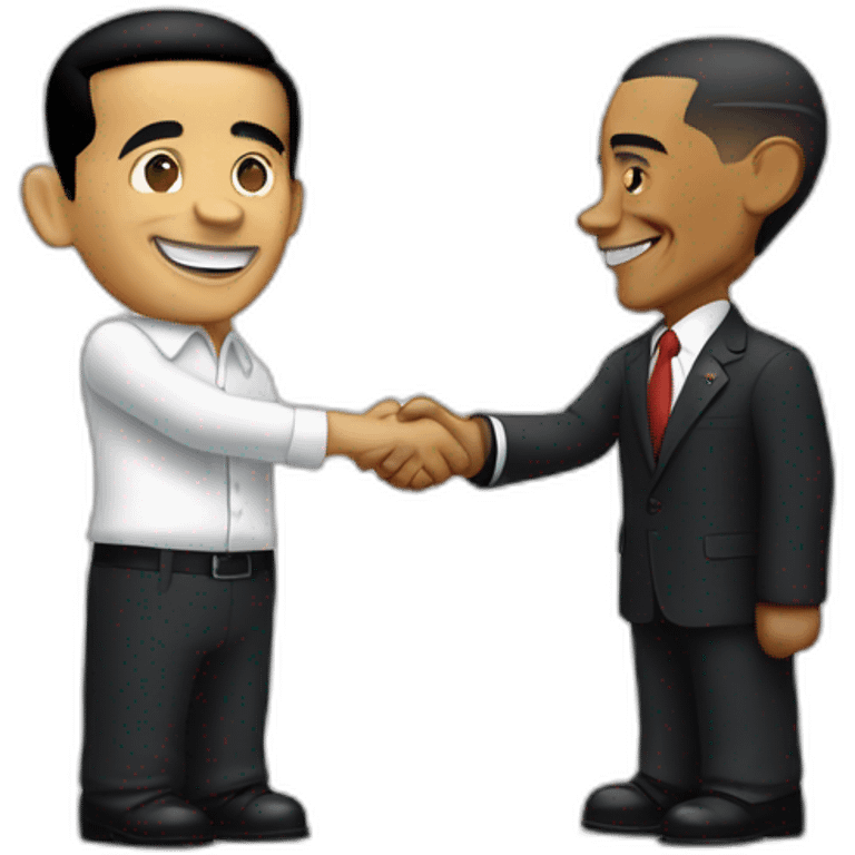 obama shakehand with jokowi emoji