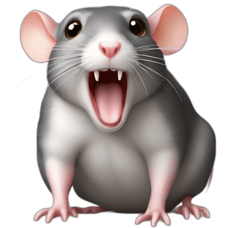 a shocked rat puts its hand in front of its mouth emoji