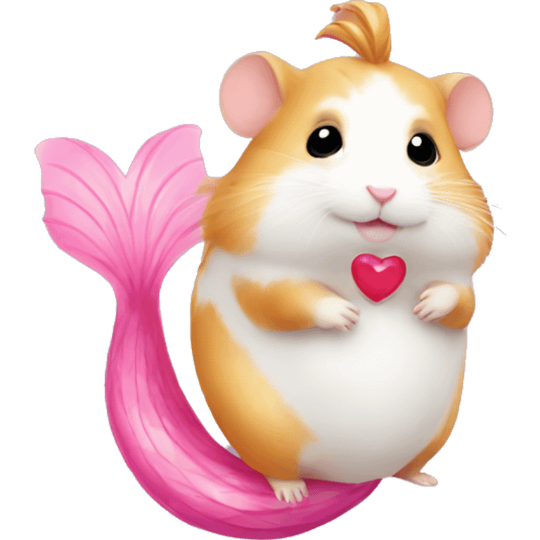 hamster with heart with mermaid tail emoji