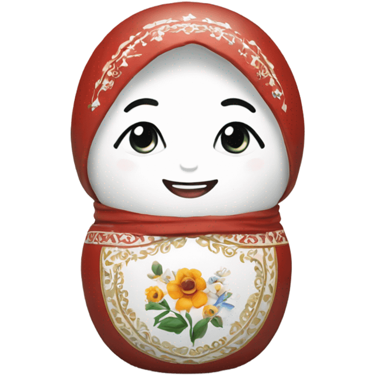 Create an emoji with white colored matrioshka-doll emoji