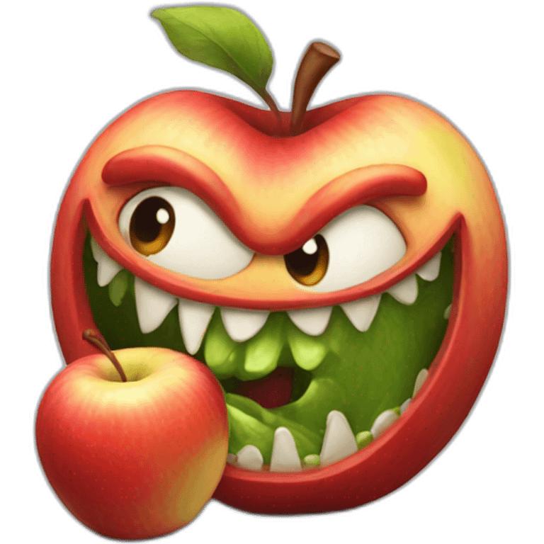 Monster eating apple emoji