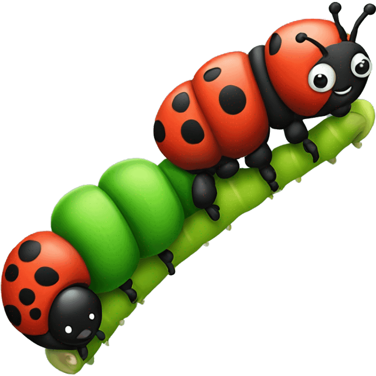 caterpillar and ladybug together emoji