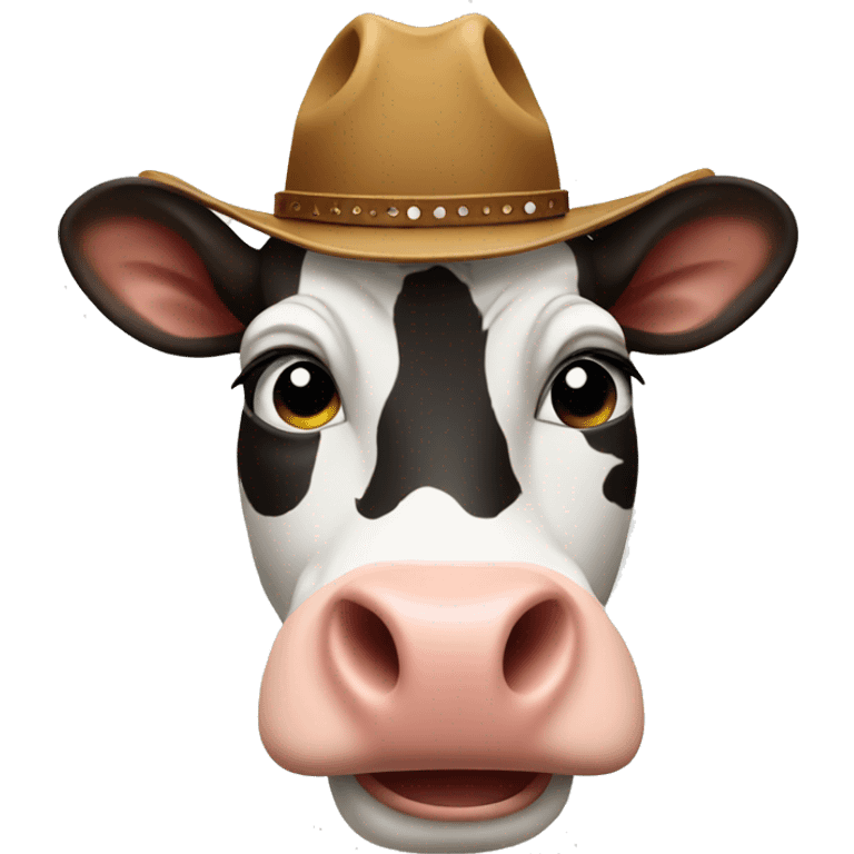 Cow wearing a cowboy hat emoji