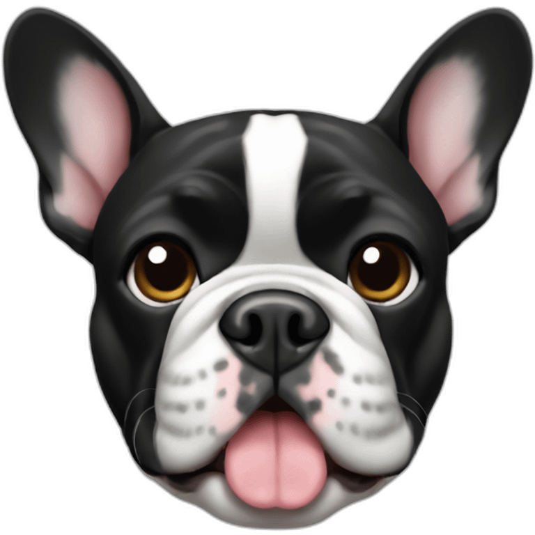 black and white french bulldog emoji