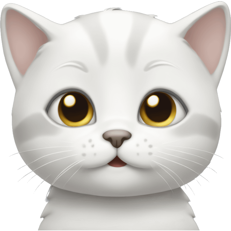 white and grey baby cat  emoji