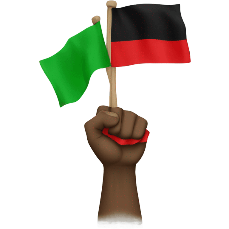 Black fist holding a red black and green flag  emoji