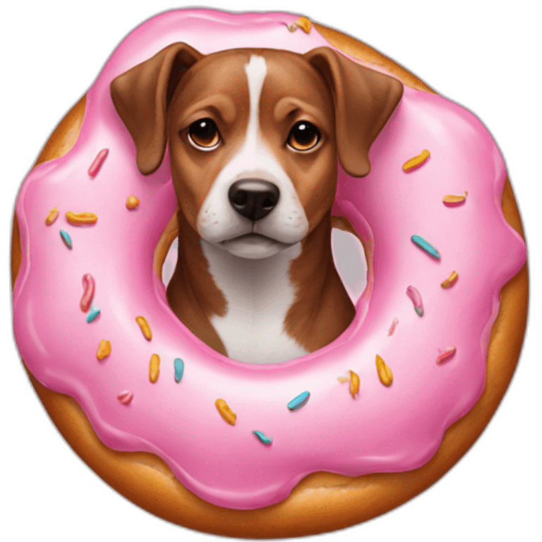 dog in a donut pink emoji