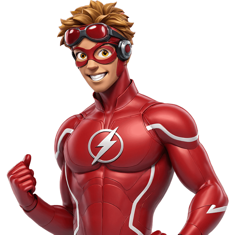 happy superhero with goggles emoji