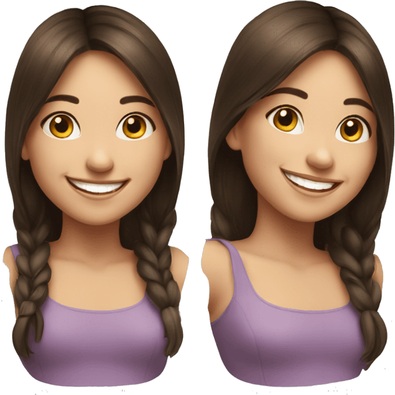 joyful brunette girl with smile realistic  emoji