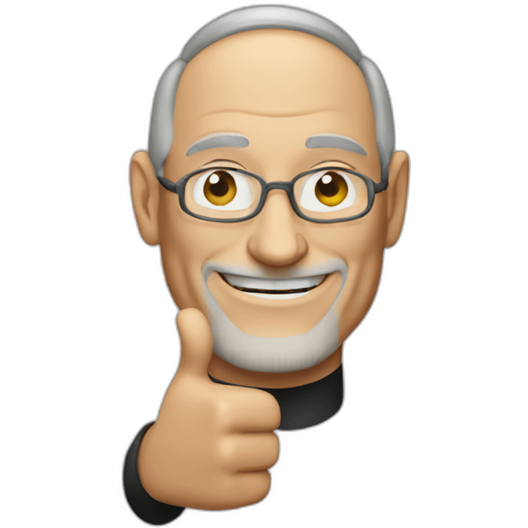 Steve Jobs with thumbs up emoji