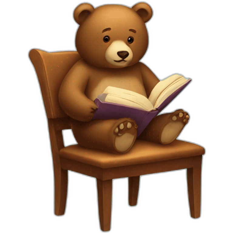 bear-read-book-chair emoji