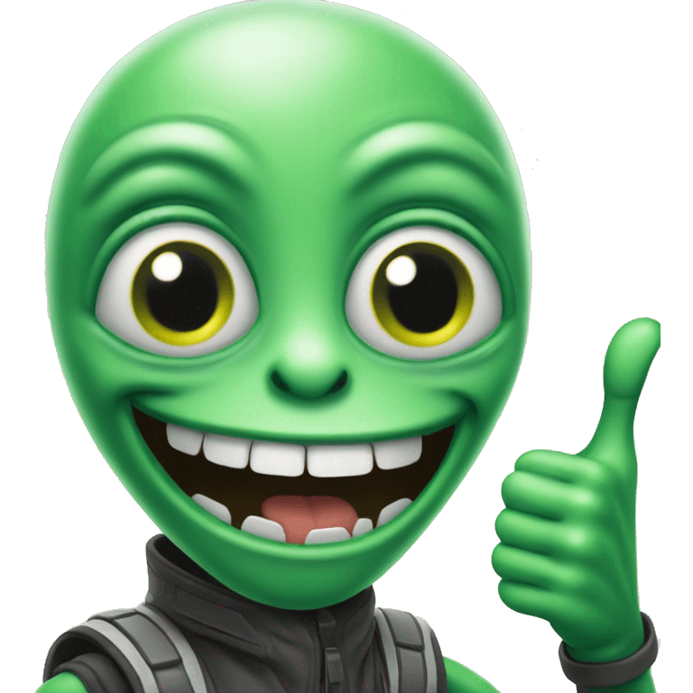 Green Alien making thumbs up emoji